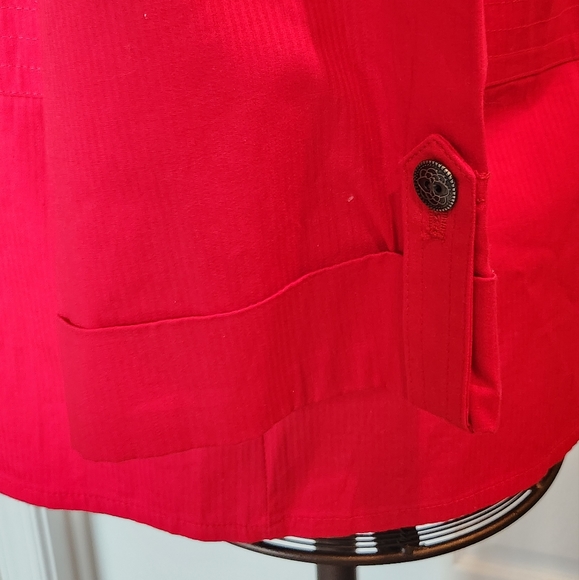 CJ BANKS size 1X red button front jacket - Picture 6 of 9